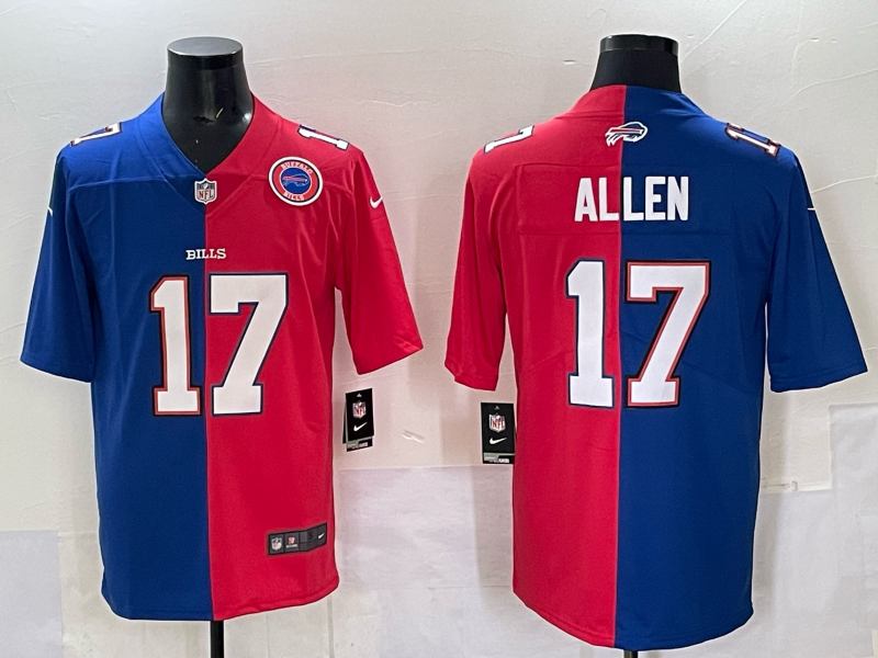Men Buffalo Bills 17 Allen red blue Nike 2025 Limited NFL Jersey style 002